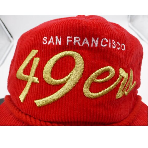 San Francisco 49ers Red Corduroy Snap Back Hat - Picture 11 of 15